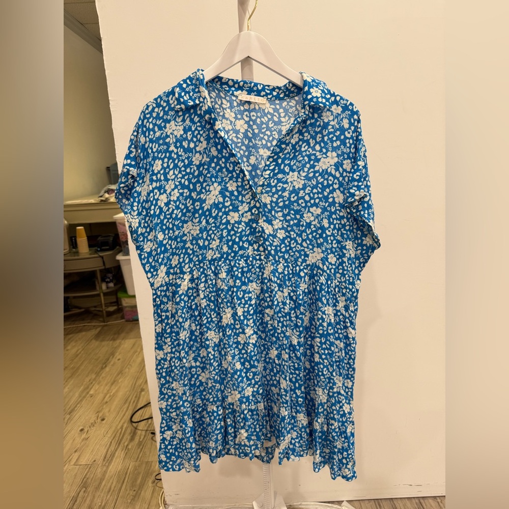 Karlie Blue and White Floral Dress